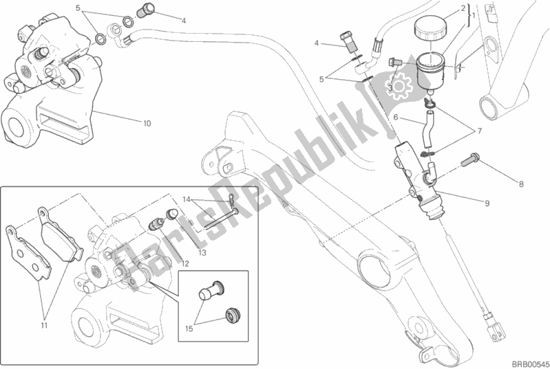 All parts for the Rear Brake System of the Ducati Scrambler Urban Enduro Thailand 803 2017